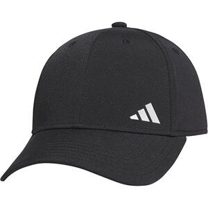Women's Black Backless Ponytail Silver Logo Adjustable Elastic Baseball Caps